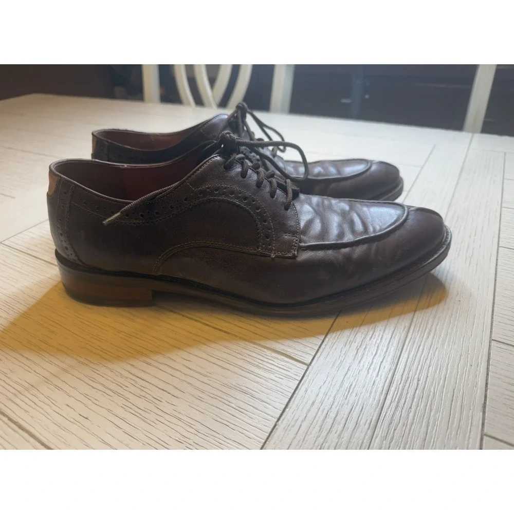 Johnston & Murphy Men's Brown Sheepskin Leather Lace Up Oxford Shoes. Sz‎ 12D